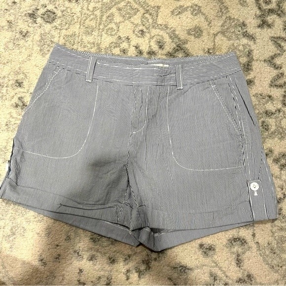 Banana Republic Martin Fit Blue and White Striped Shorts Size 4 - Picture 1 of 7